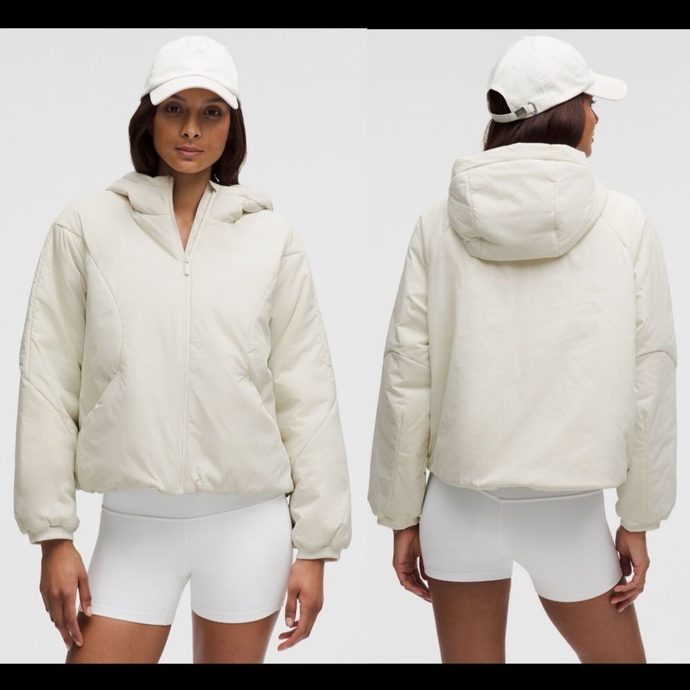 NWT XS Lululemon Lightweight Water-Resistant Insulated Hooded Jacket - Bone